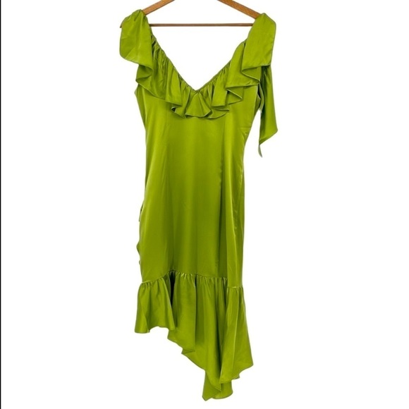 Cinq a Sept 100% Silk Petunya Ruffle Silk Dress in Prickly Pear 6 New with tags! - Picture 10 of 11